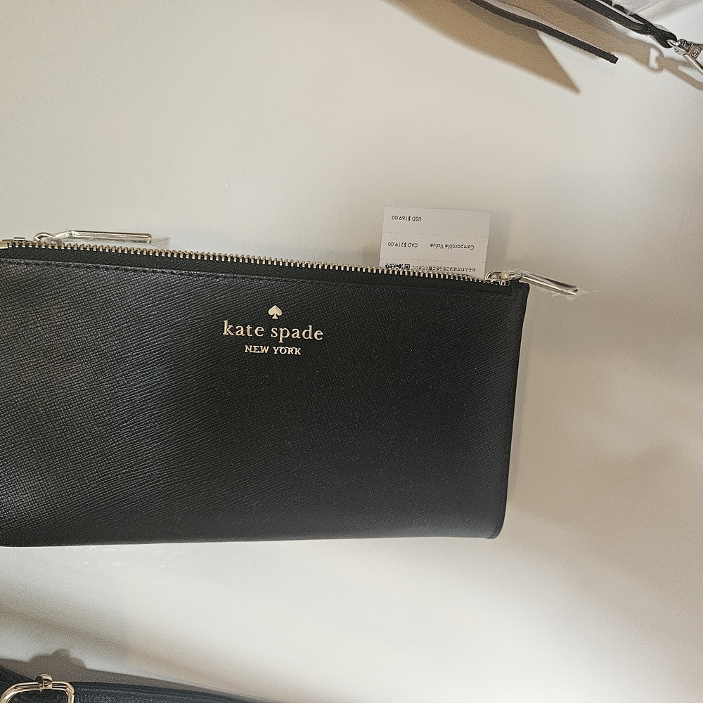Kate Spade Black Clutch Sleek Minimalist Design